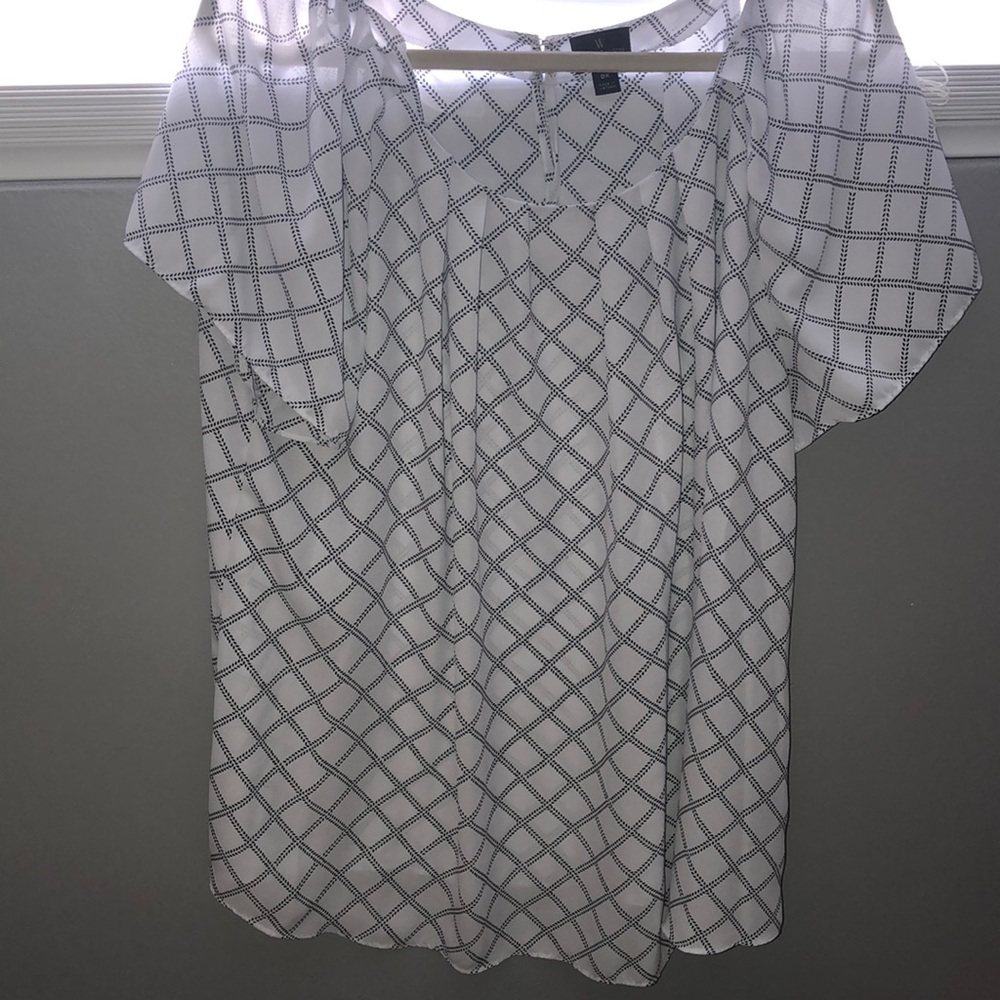 White with black detail blouse